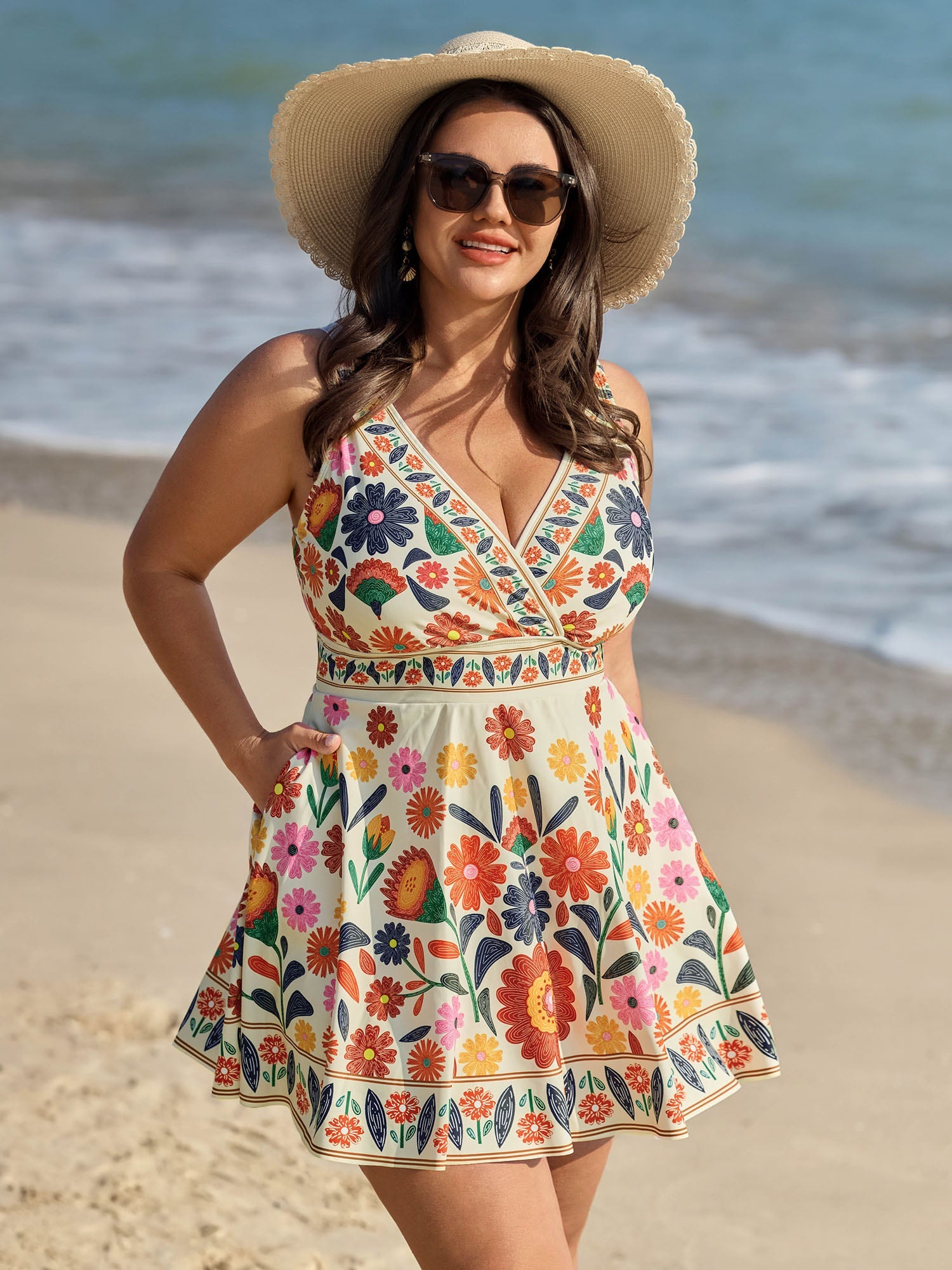 Robe de Bain Fleurie Cache-Coeur