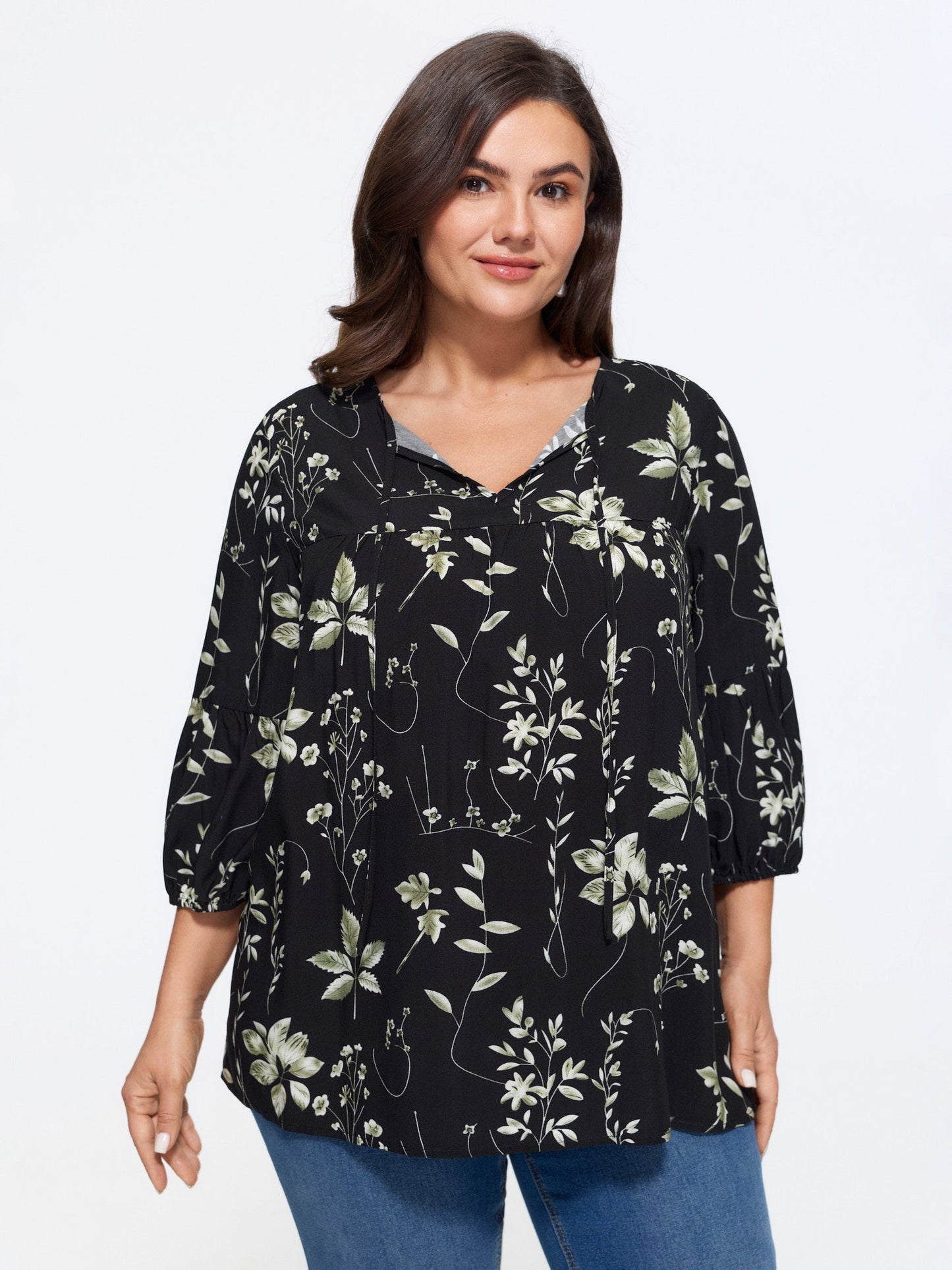 Blouse Fleurie Coupe Trapeze