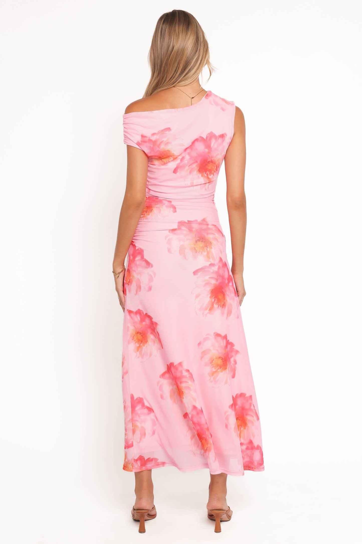 Robe Longue Fleurie Rose Elegante
