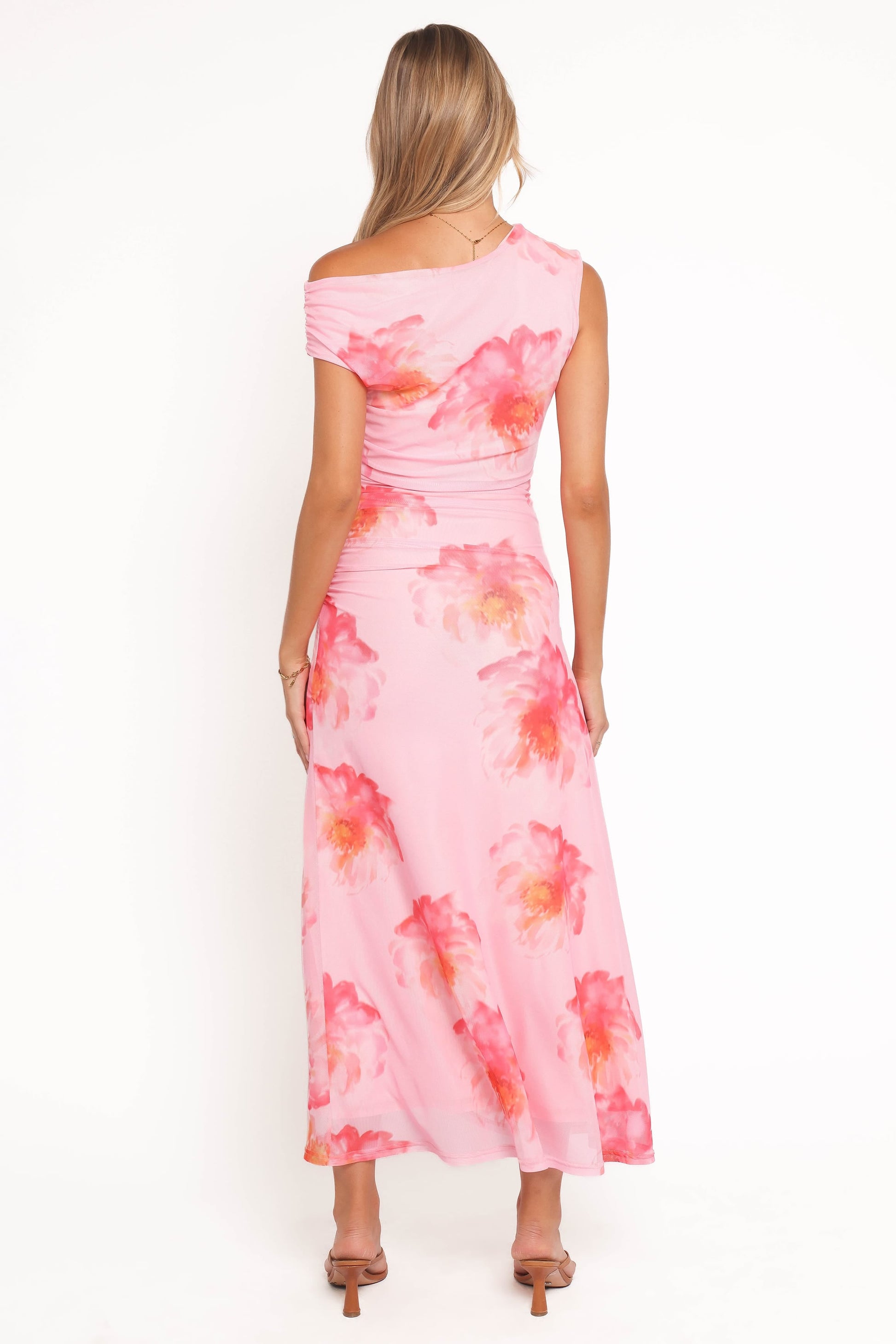 Robe Longue Fleurie Rose Elegante